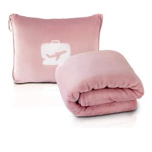 Grevi Pink Plush Travel Pillow/Blanket
